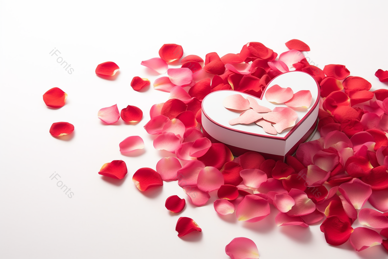 玫瑰花花瓣与礼盒实拍摄影图,高清,摄影图,摄影图片,图片大全,摄影图免费下载